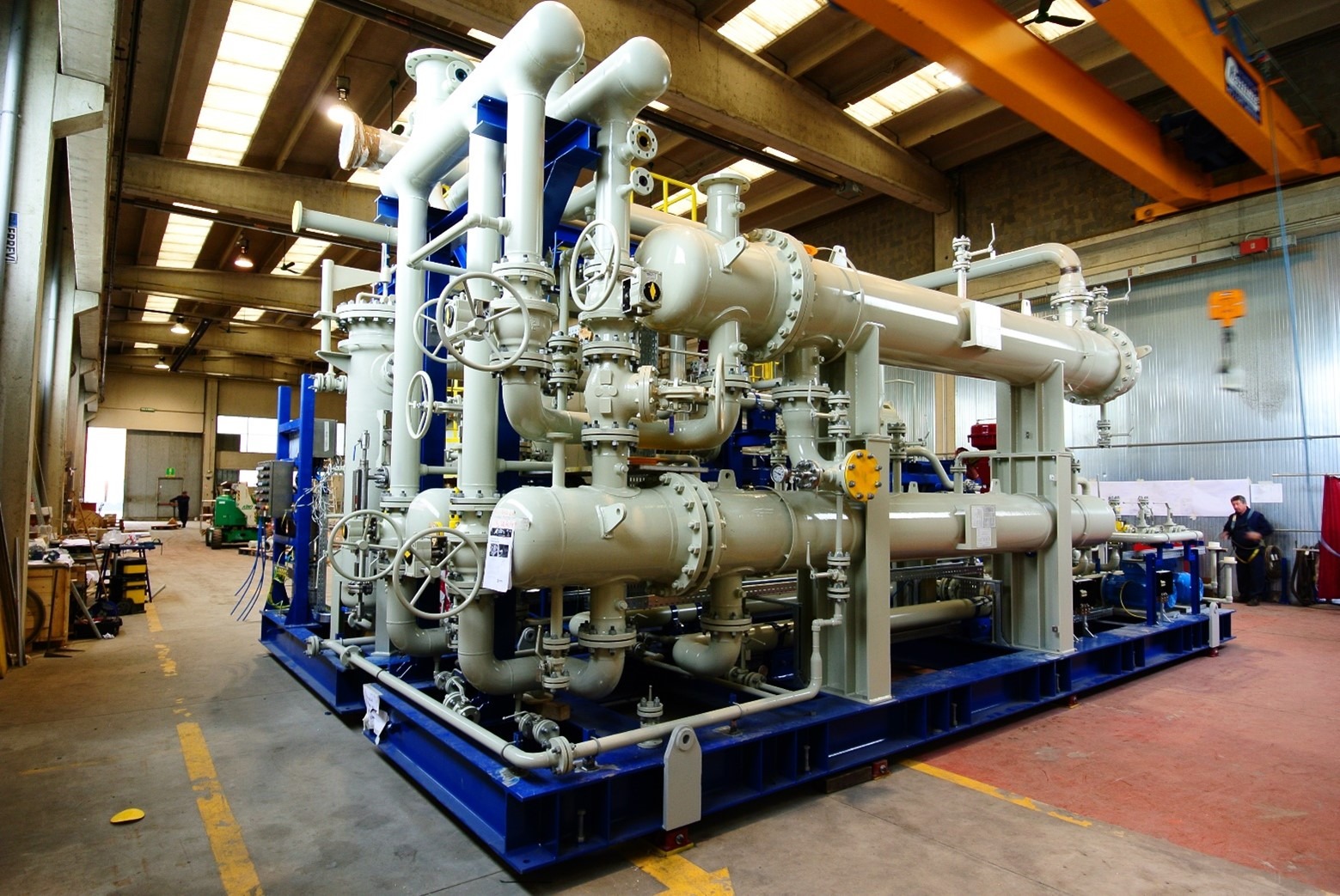 Tail-gas compression package as built in the Technofrigo workshop